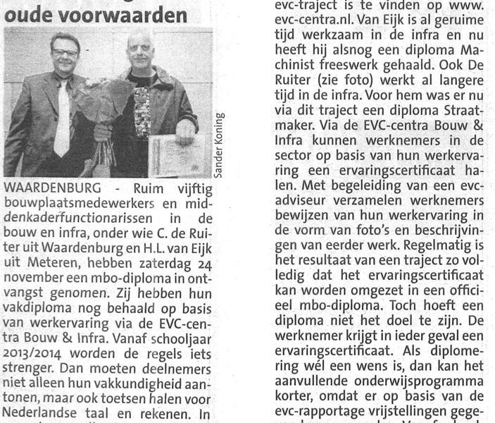 EVC traject succesvol afgesloten